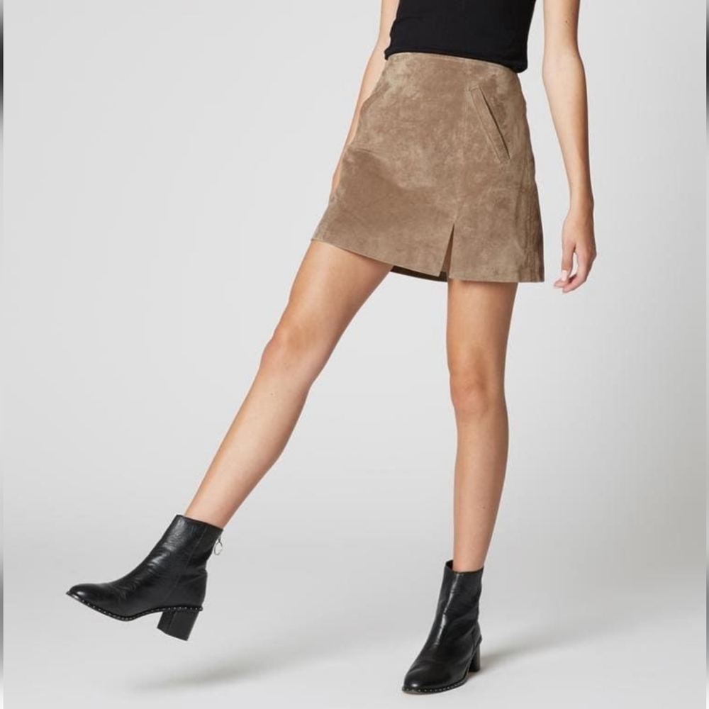 Blank NYC French taupe leather mini skirt sz 24